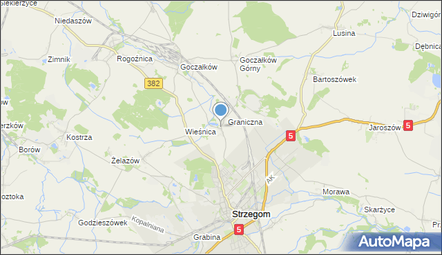 mapa Graniczna Dolna, Graniczna Dolna na mapie Targeo